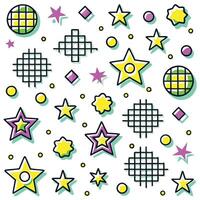 a set of stars and other shapes in a retro style vector