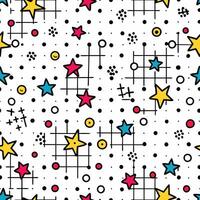a colorful star and dot pattern on a white background vector