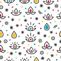 a colorful pattern with a lotus flower and an eye vector