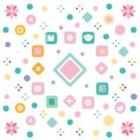 a colorful pattern with squares and circles vector