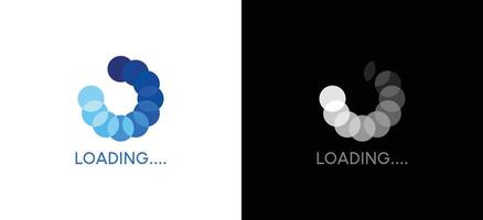 web interface loading progress bar symbol logo illustration, loading process round icon vector