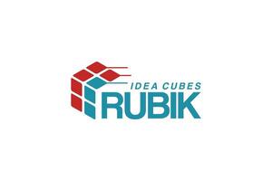 Simple abstract rubik's cube quick icon logo design vector
