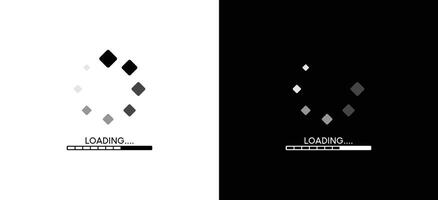web interface loading progress bar symbol logo, loading process round icon vector