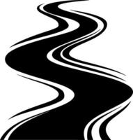 Abstract Black Wavy Road Art for Graphic Design and Backgrounds vector