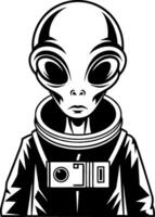 Alien Astronaut Art Extraterrestrial Character Illustration for Sci-Fi Projects vector