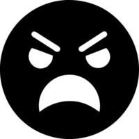Angry Face Emoji for Digital Communication and Expression Design vector