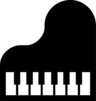 negro y blanco grandioso piano silueta con teclado diseño ilustración vector