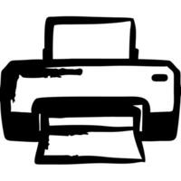 Black and White Printer Illustration for Office and Technology Use vector