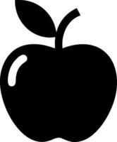 Black Apple Silhouette with Leaf for Design and Education Themes vector