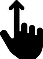 Black Hand Gesture with Upward Arrow for Touchscreen and Navigation Concept vector