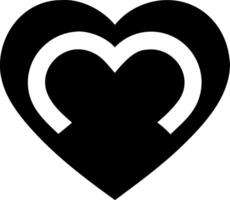 Black Heart with Grey Outline for Design and Decoration Themes vector