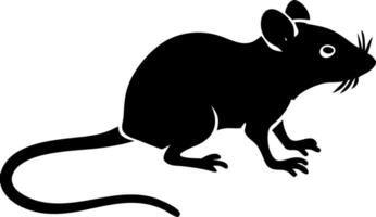 Black Mouse Silhouette Illustration for Wildlife and Nature Design Projects vector