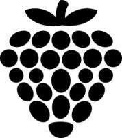 Black Raspberry Silhouette Minimalist Fruit Illustration vector