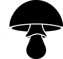 Black Mushroom Silhouette for Nature and Food Design Projects vector