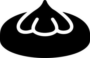 Black Silhouette Dumpling for Culinary and Oriental Design Use vector