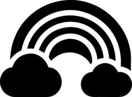 Black Silhouette Rainbow and Clouds Illustration for Weather Themes vector