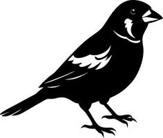 Black Silhouette Sparrow Art for Nature and Wildlife Design Projects vector