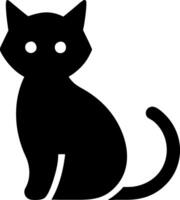 Black Silhouette of Sitting Cat Perfect for Halloween and Design Projects vector