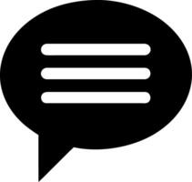 Black Speech Bubble with Three White Lines for Communication Concepts vector