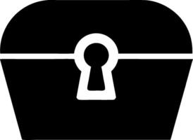 Black Treasure Chest with Lock Representing Security and Wealth Design vector