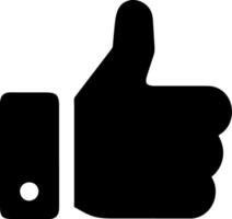 Black Thumbs Up Hand Gesture for Approval and Positivity vector