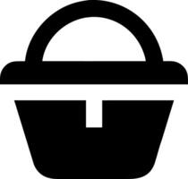 Black Shopping Basket for Retail and E-commerce Design Use vector