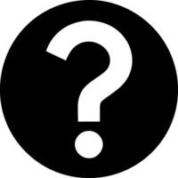 Bold Black Question Mark Symbol on Circular Black Background vector
