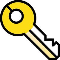 Bright Yellow Key Illustration for Security and Access Representation vector