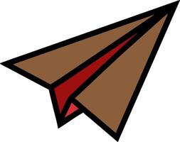 Brown Red Paper Airplane Illustration for Communication and Travel Concepts vector