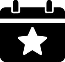 Calendar with Star Symbol for Special Event Date Highlight vector