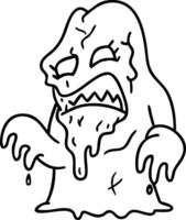 Cartoon Slime Monster Illustration with Dripping Gooey Design vector