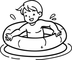 Child Enjoying Pool Time in Inflatable Ring Illustration vector
