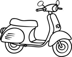 Classic Retro Scooter Line Art Illustration for Design Projects vector