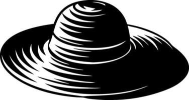 Classic Wide-Brimmed Hat Illustration for Fashion and Design Use vector