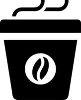 Coffee Cup with Steam and Leaf Symbol for Cafe and Restaurant Design vector