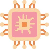 Colorful Microchip Illustration Depicting Technology and Circuit Design vector