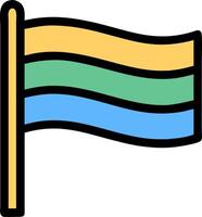 Colorful Striped Flag Waving Illustration for Design and Creativity Projects vector