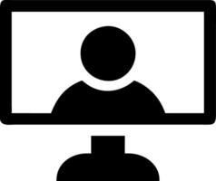Computer Screen with User for Digital Communication and Technology Use vector