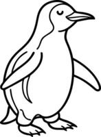 Cute Penguin Line Art for Educational and Creative Design Projects vector