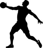 Dynamic Basketball Player Silhouette Jumping with Ball Illustration vector