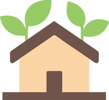Eco-Friendly Home with Green Leaves Symbolizing Sustainable Living vector
