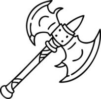 Double-Headed Battle Axe Illustration for Medieval and Fantasy Design vector