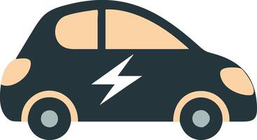 Electric Vehicle Simple with Lightning Bolt Symbol vector