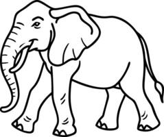 Elegant Elephant Line Art Illustration for Educational and Creative Use vector
