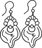 Elegant Earrings Design with Stylish Curved Patterns vector