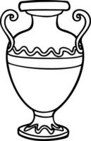 Elegant Greek Amphora Outline for Artistic and Educational Use vector