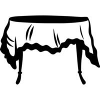 Elegant Round Dining Table with Flowing Tablecloth Illustration vector