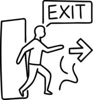 Emergency Exit Sign Illustration for Safety and Directional Guidance vector