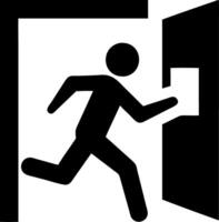 Emergency Exit Sign Safe Evacuation Symbol for Public Safety Instructions vector