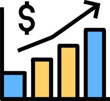 Financial Growth Chart with Increasing Bar Graph and Dollar Sign vector